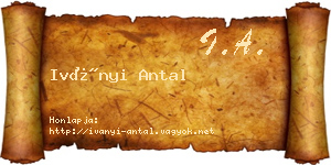 Iványi Antal névjegykártya